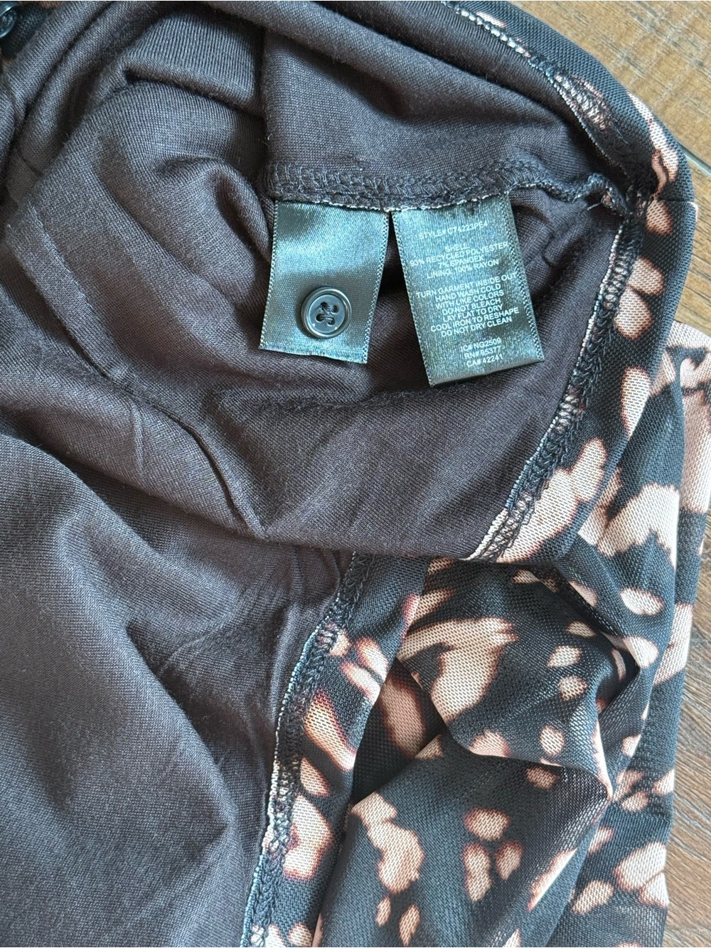 Sanctuary Black and Cream Animal-Print Button-Down Shirt - Picture 5 of 6